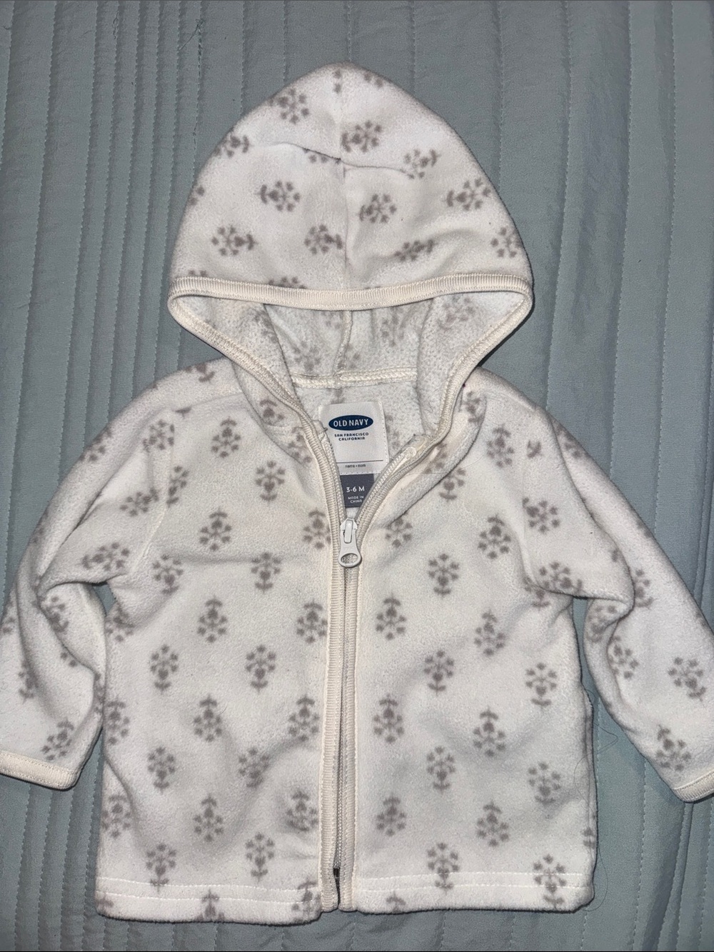 Toddler Winter Flower Zip-up Fleece Hoodie